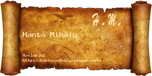 Hantó Mihály névjegykártya
